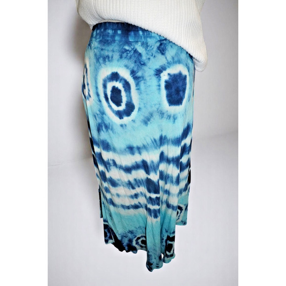 Pink Apple Blue Tie-Dye Boho Skirt – Size L – Embroidered & Sequin Detail Festiv - Picture 8 of 14